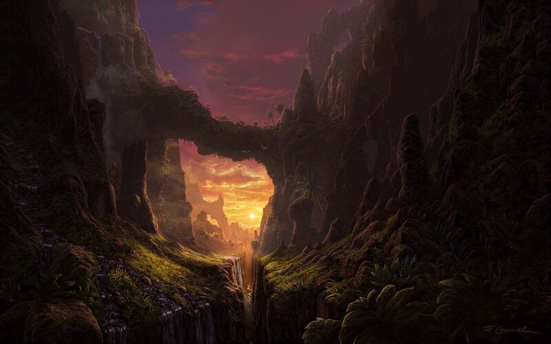 Natural Rock Arch Canyon — Purple