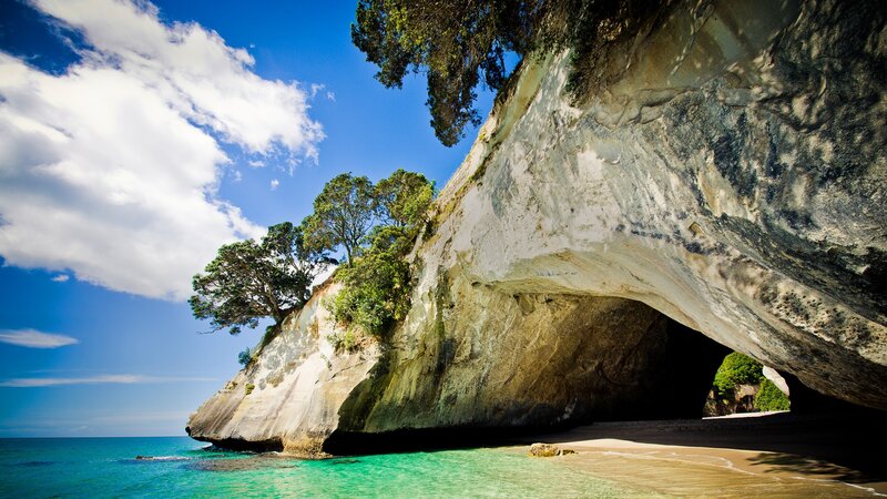 Natural Rock Arch Cave — Blue, Serene