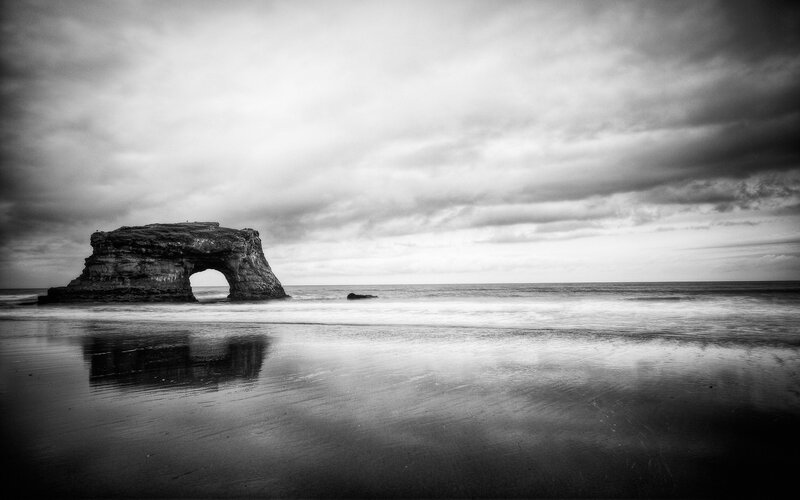 Natural Rock Arch Formation — Black