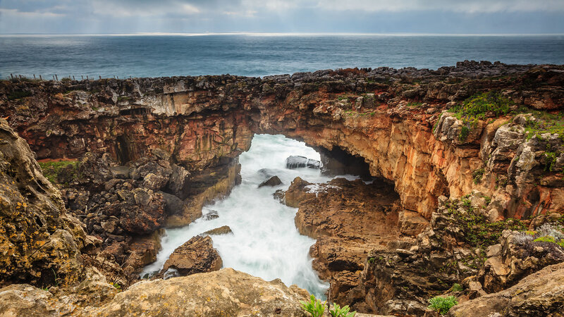 Natural Rock Arch Formation — Blue, Dramatic, Photograph, Ocean