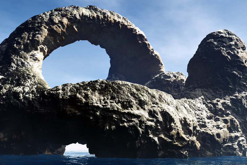Natural Rock Arch Formation — Blue, Dramatic