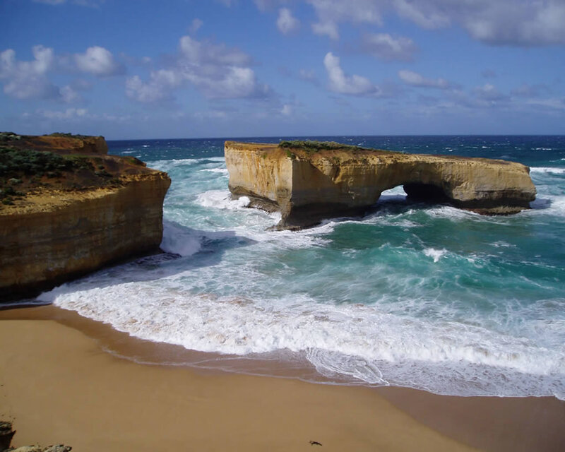 Natural Rock Arch Formation — Blue