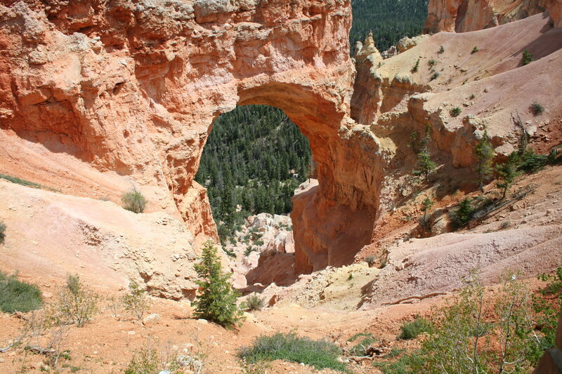 natural rock arch in canyon