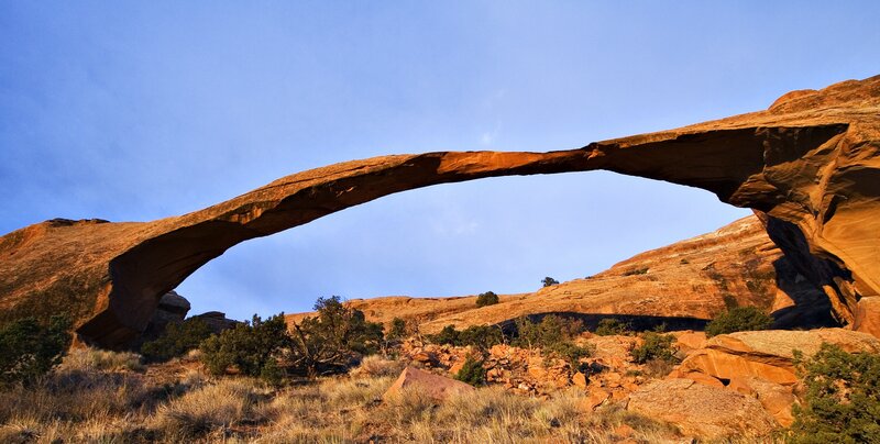 Natural rock arch in desert
