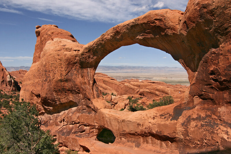 Natural rock arch in desert