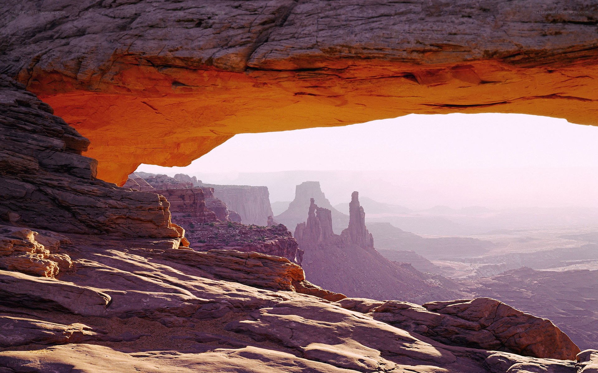 Natural rock arch in desert