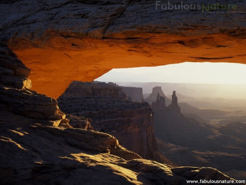 Natural Rock Arch — Orange, Serene, Sunrise