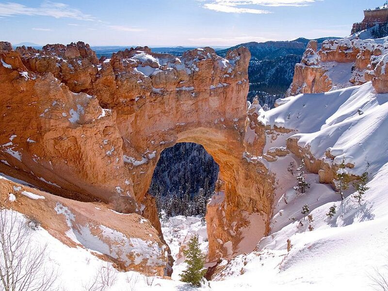 Natural Rock Arch — Orange, Serene, Winter