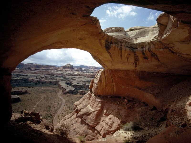 Natural rock arch overlook