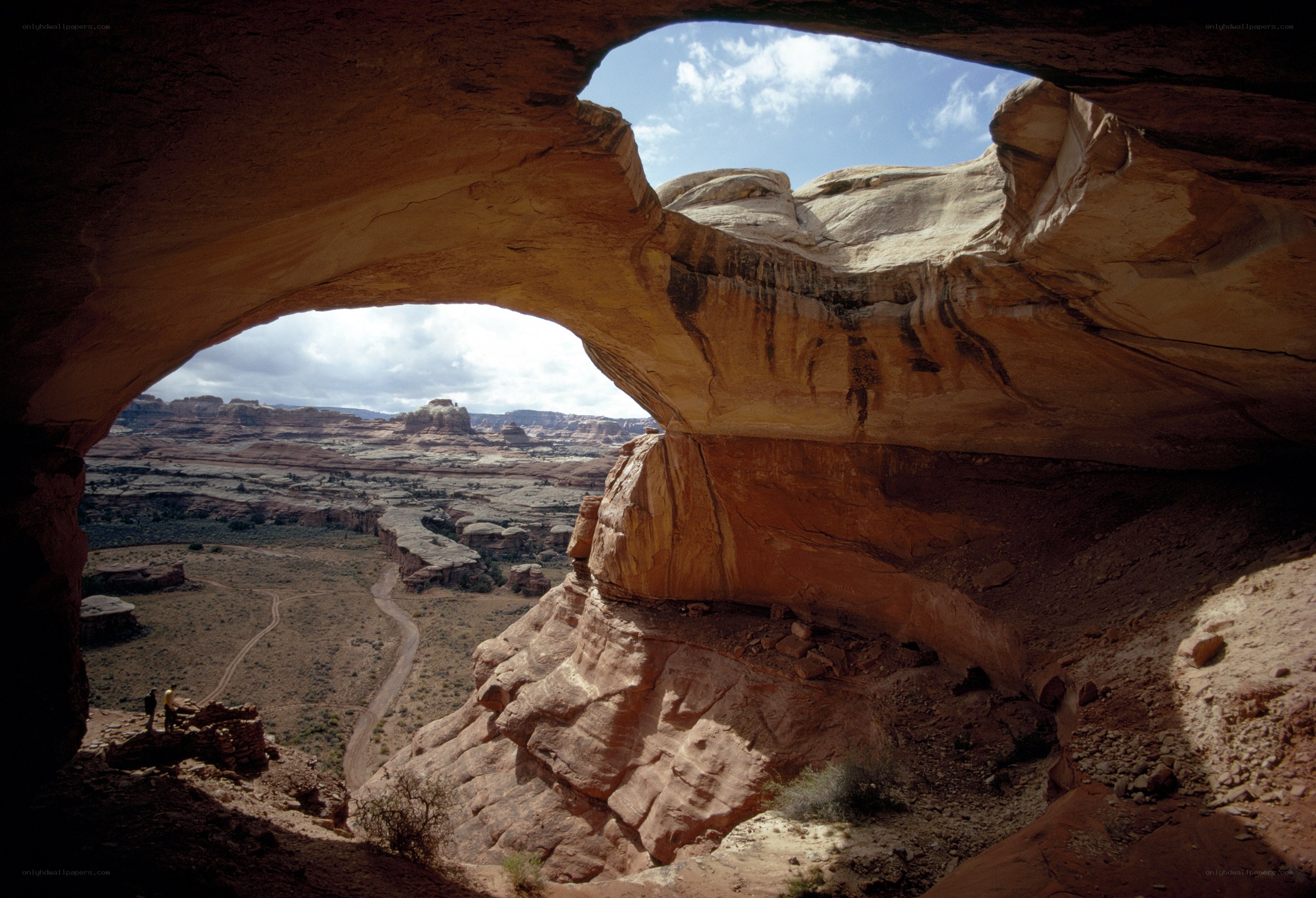 Natural rock arch overlook