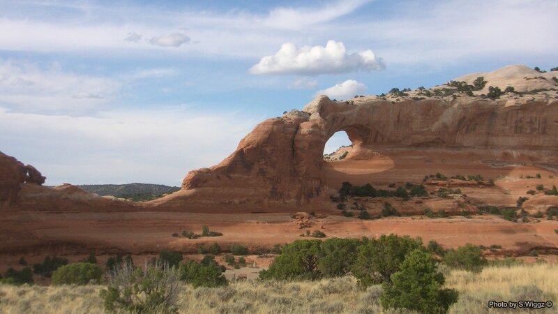 Natural Rock Arch — Red, Serene, Afternoon, Photograph, Desert