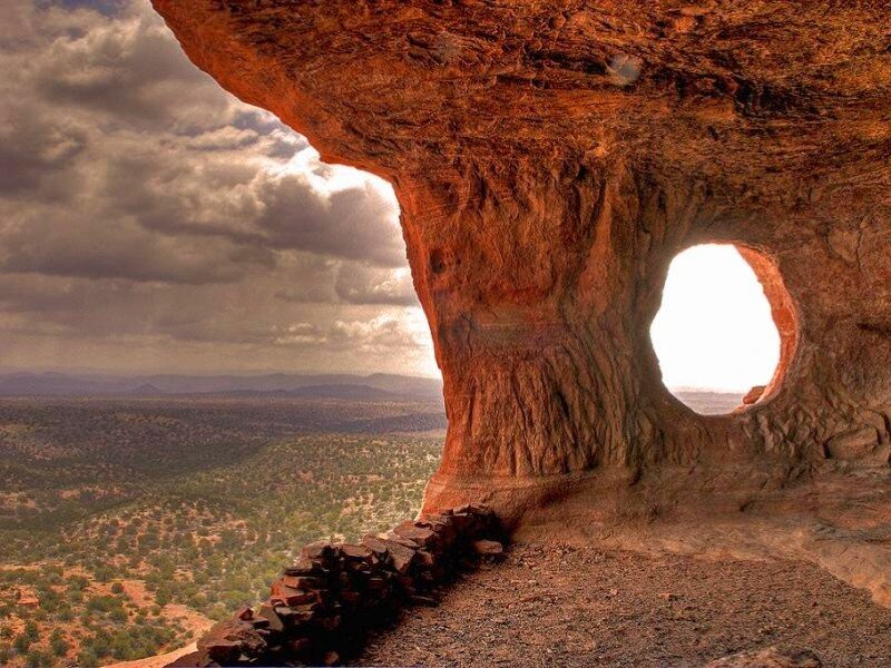natural rock arch with scenic view