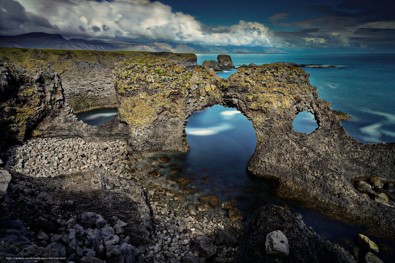 Natural rock arches by the sea