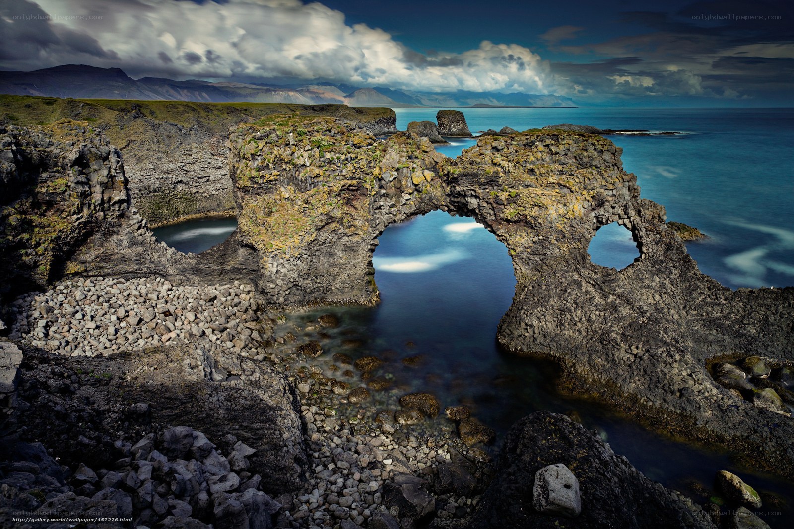 Natural rock arches by the sea