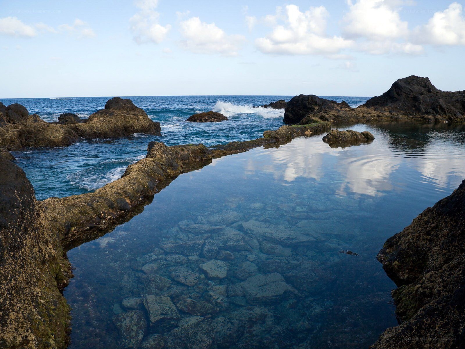 natural rock pool by the ocean