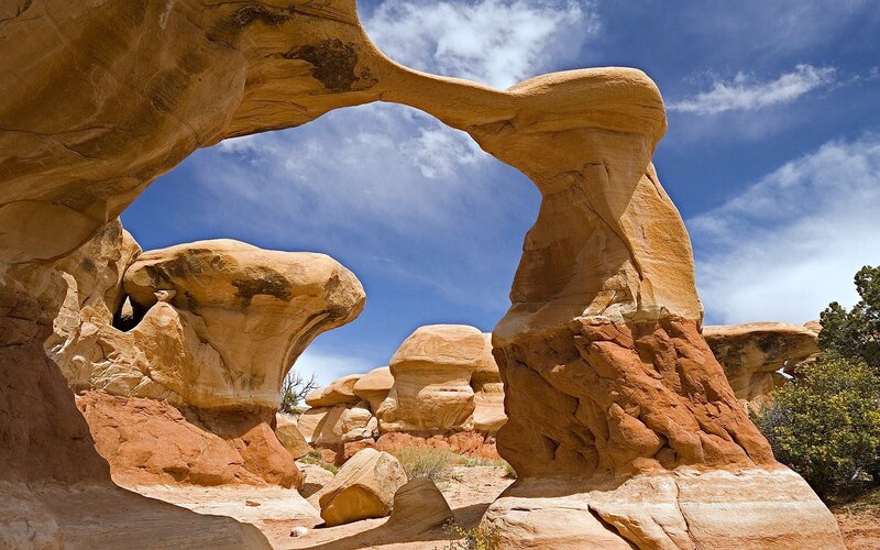 Natural Sandstone Arch — Brown, Dramatic