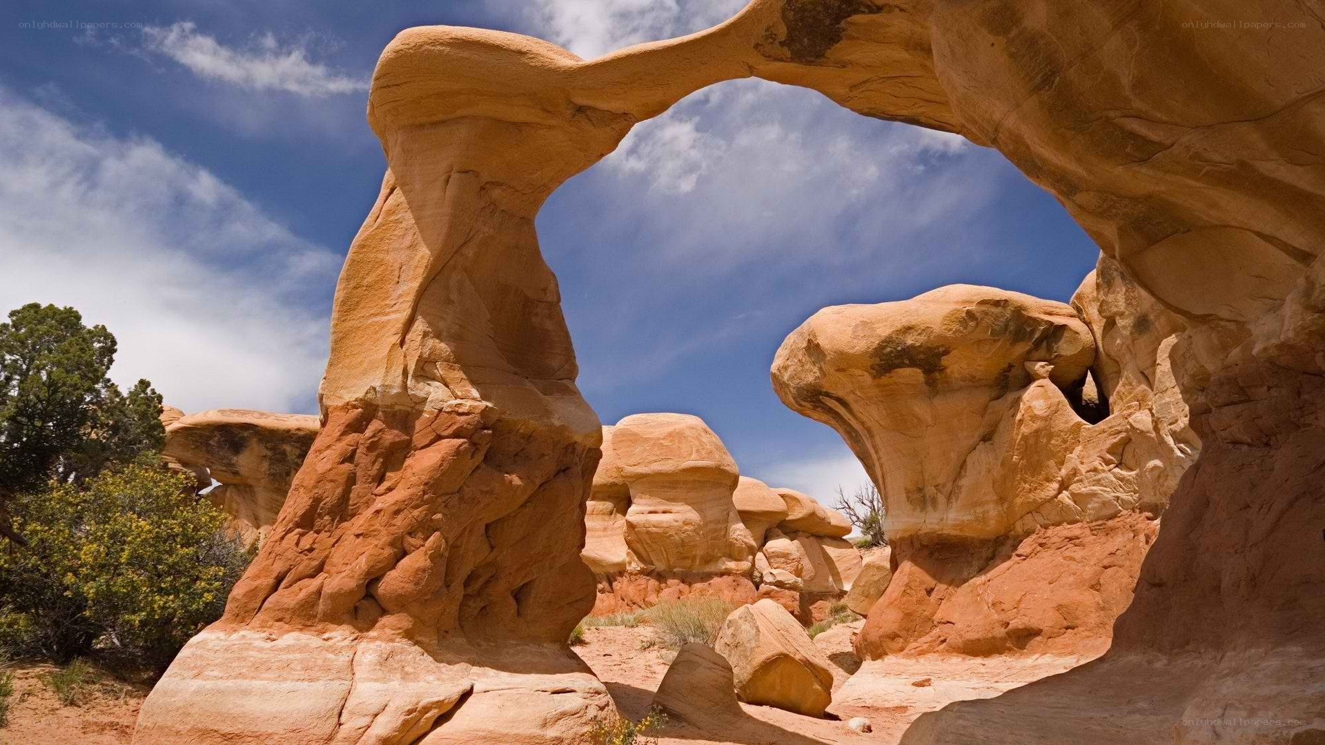 Natural sandstone arch formation