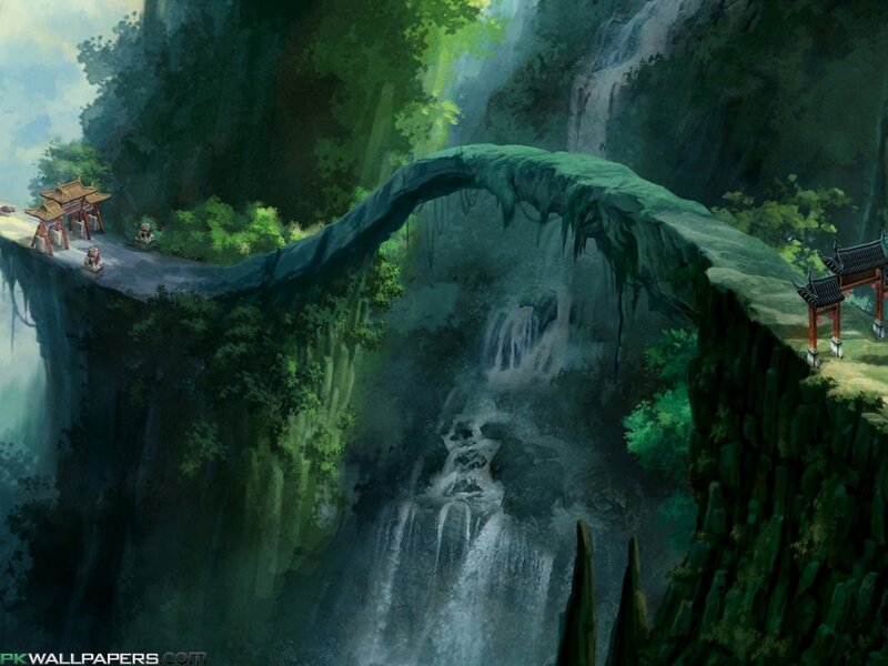 Natural Stone Bridge — Green