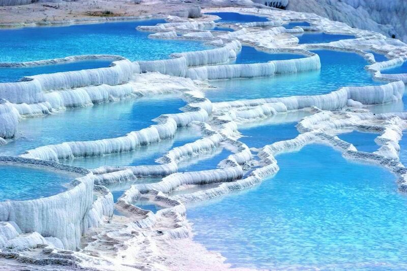 Natural Travertine Pools — Blue