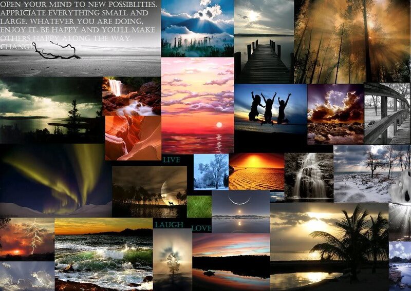 Nature collage with inspirational quote