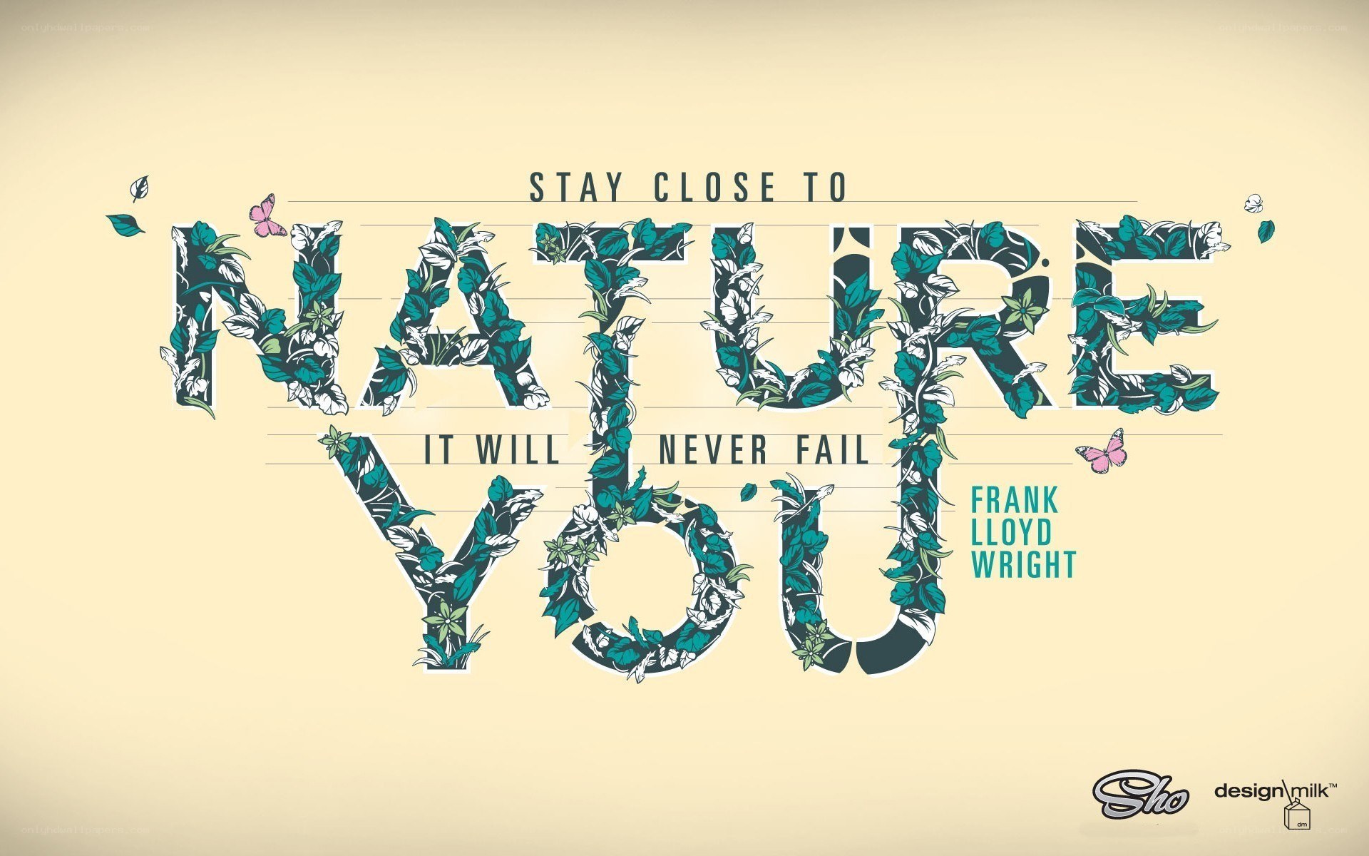 nature quote with floral design