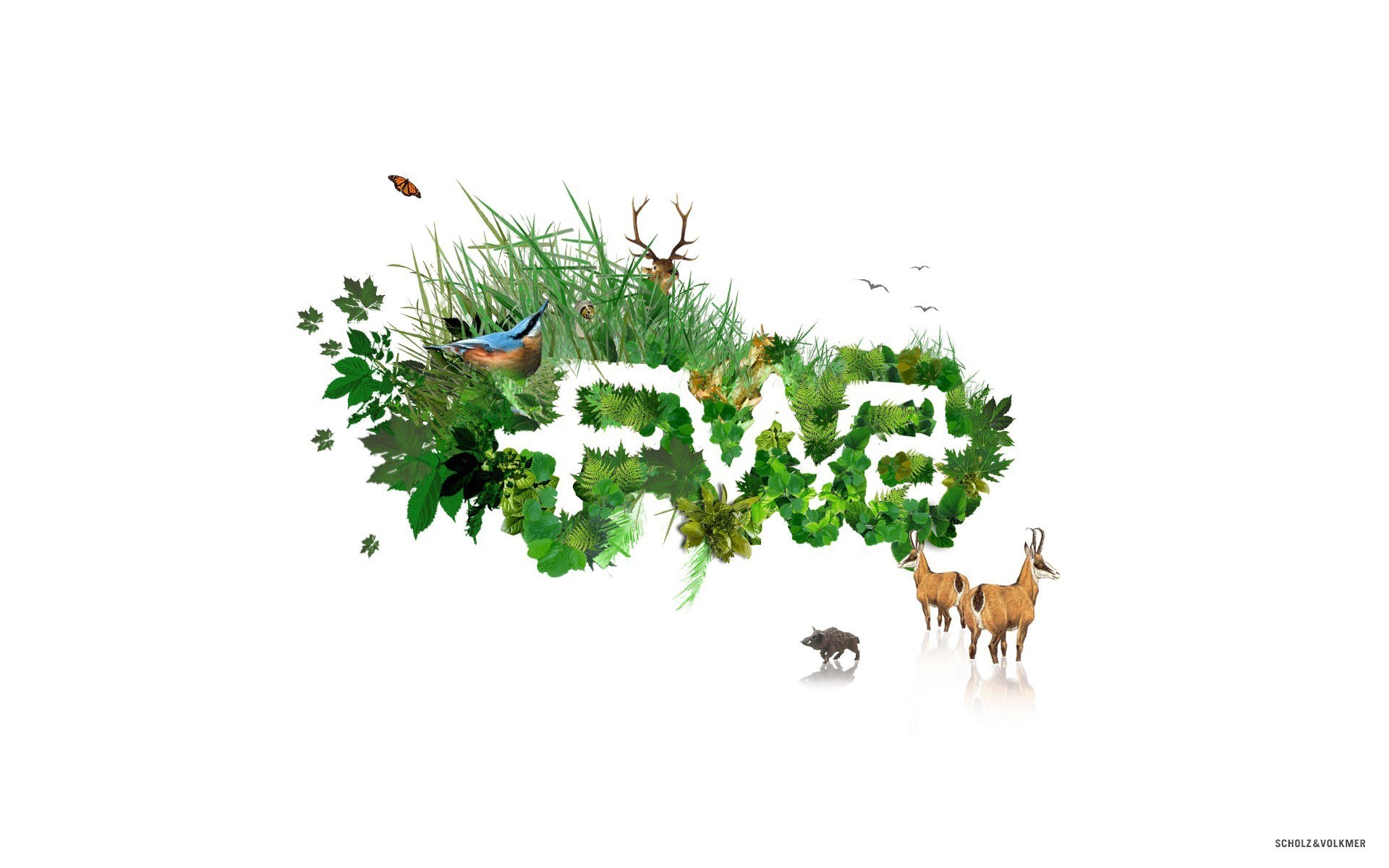 nature-themed word art