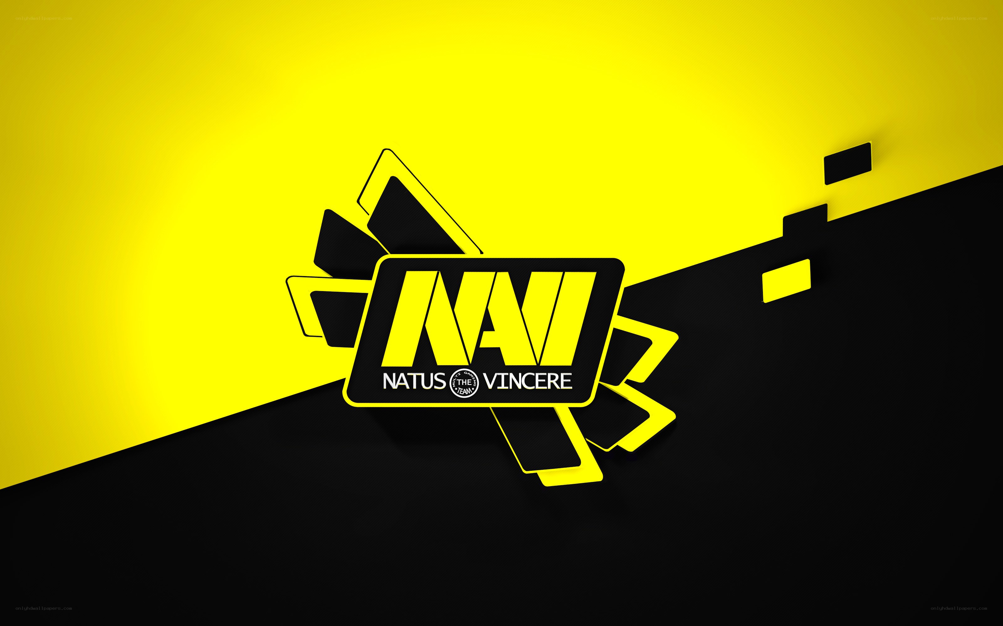 Natus Vincere logo on yellow and black