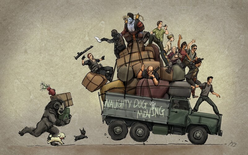 Naughty Dog Moving Truck