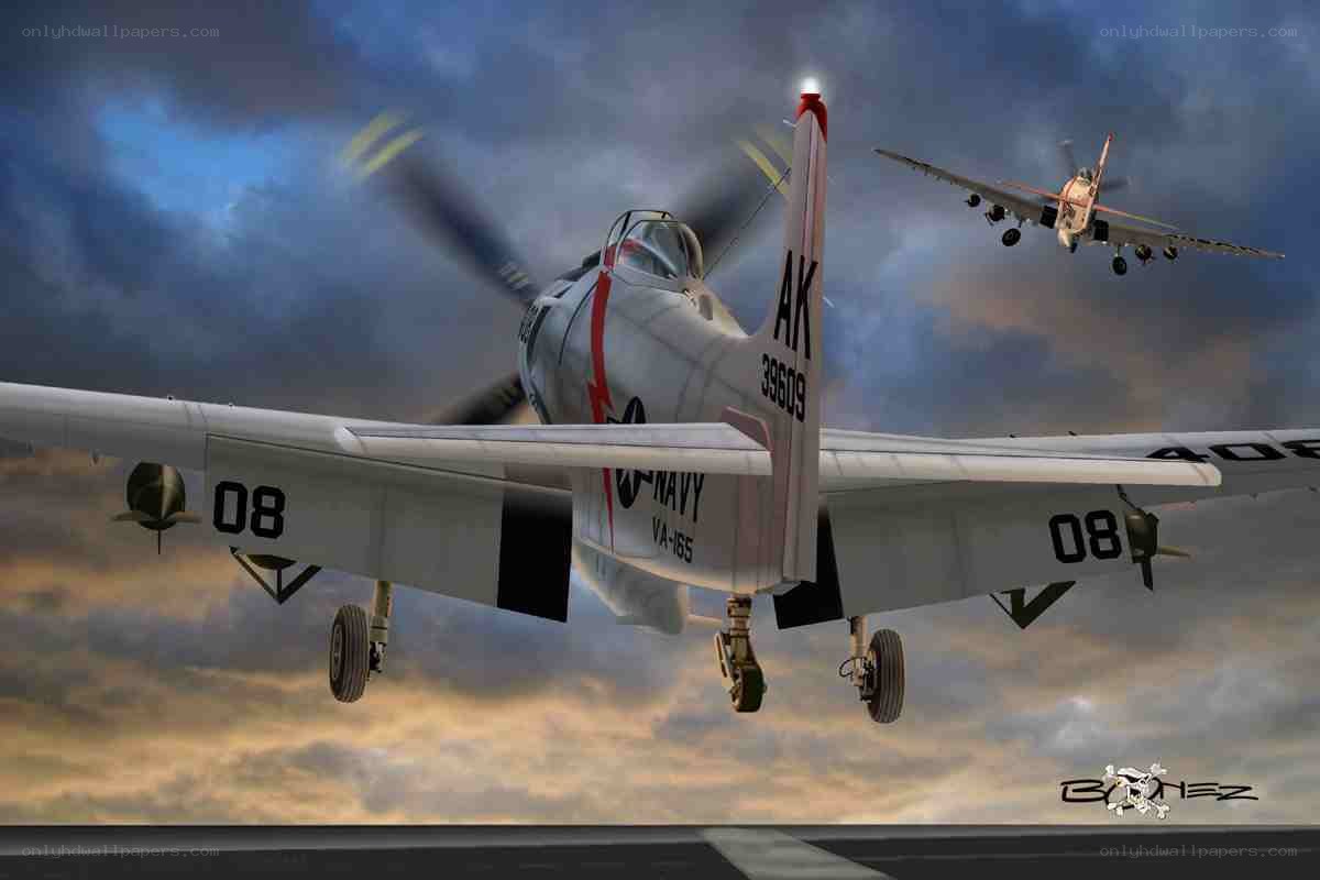 Naval aircraft in flight