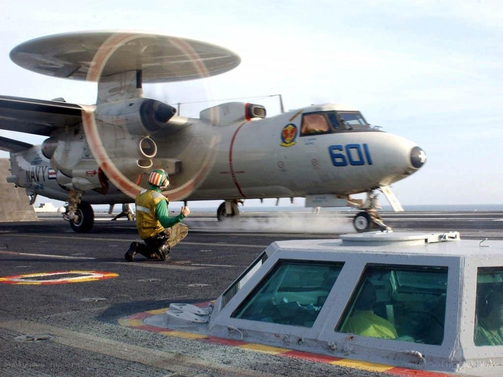 Naval aircraft on carrier deck
