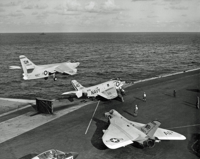 Naval Aircraft on Carrier Deck — Black