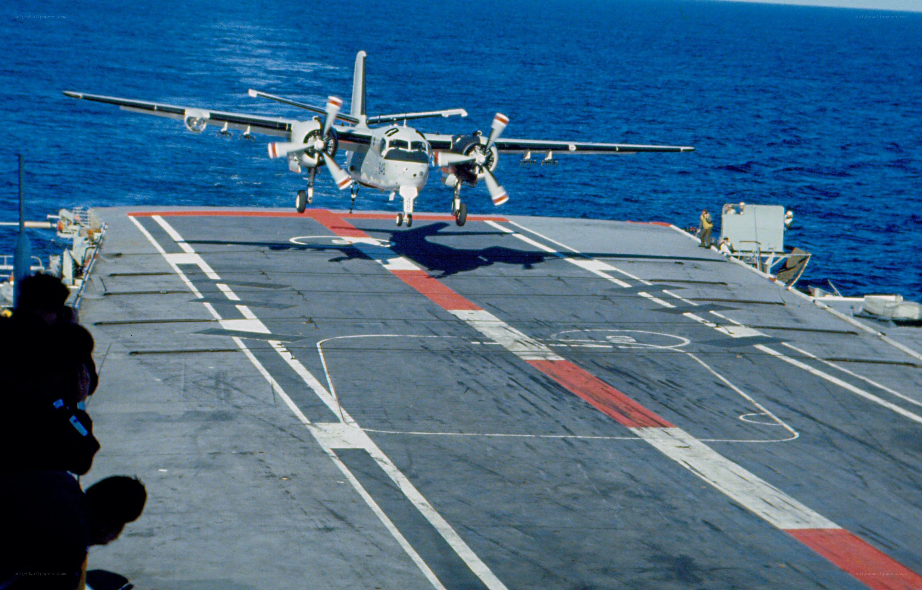 Naval aircraft on carrier deck