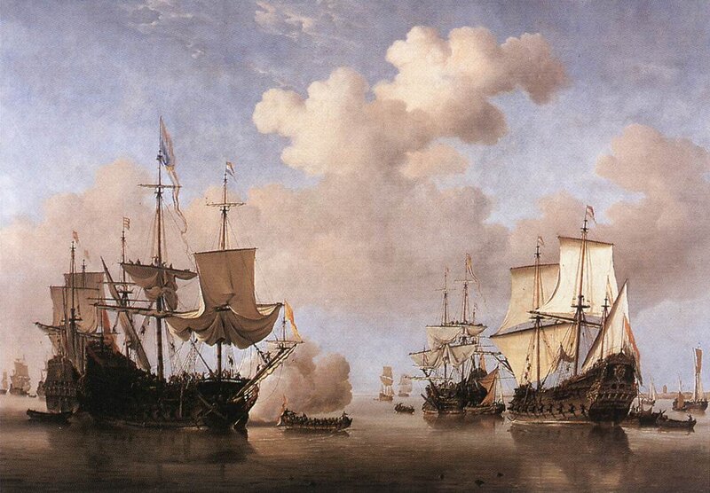 Naval battle scene