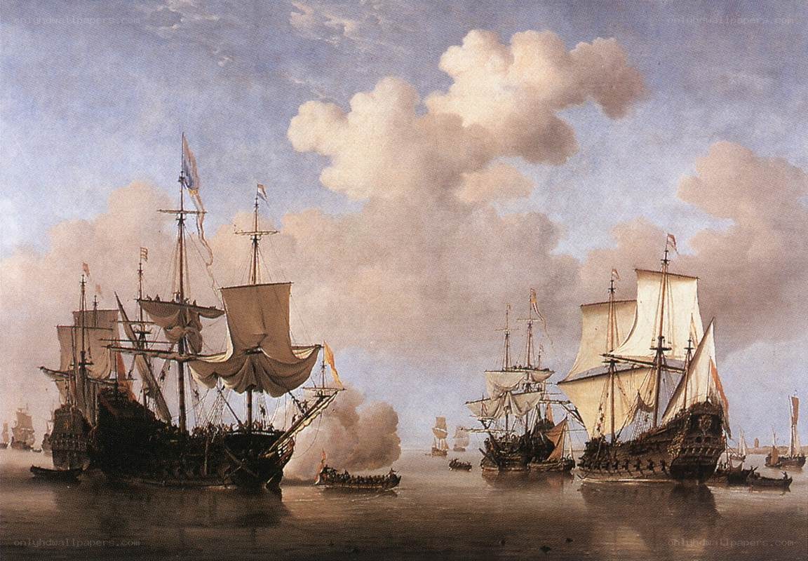 Naval battle scene