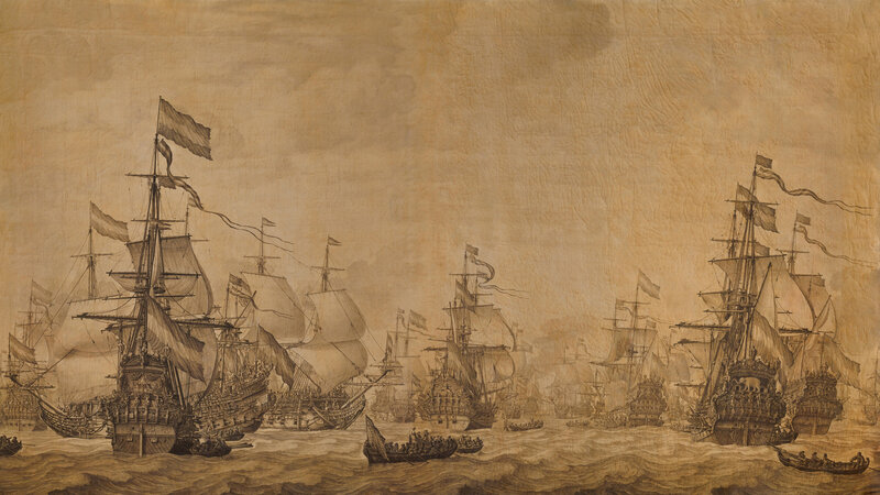 Naval battle scene