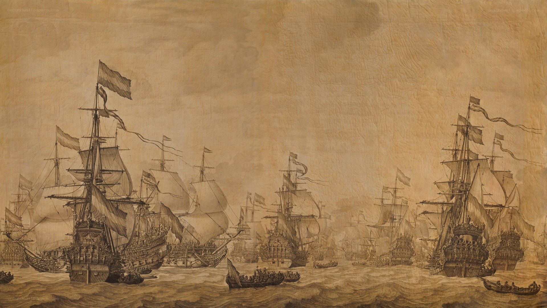 Naval battle scene