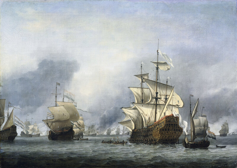 Naval battle scene