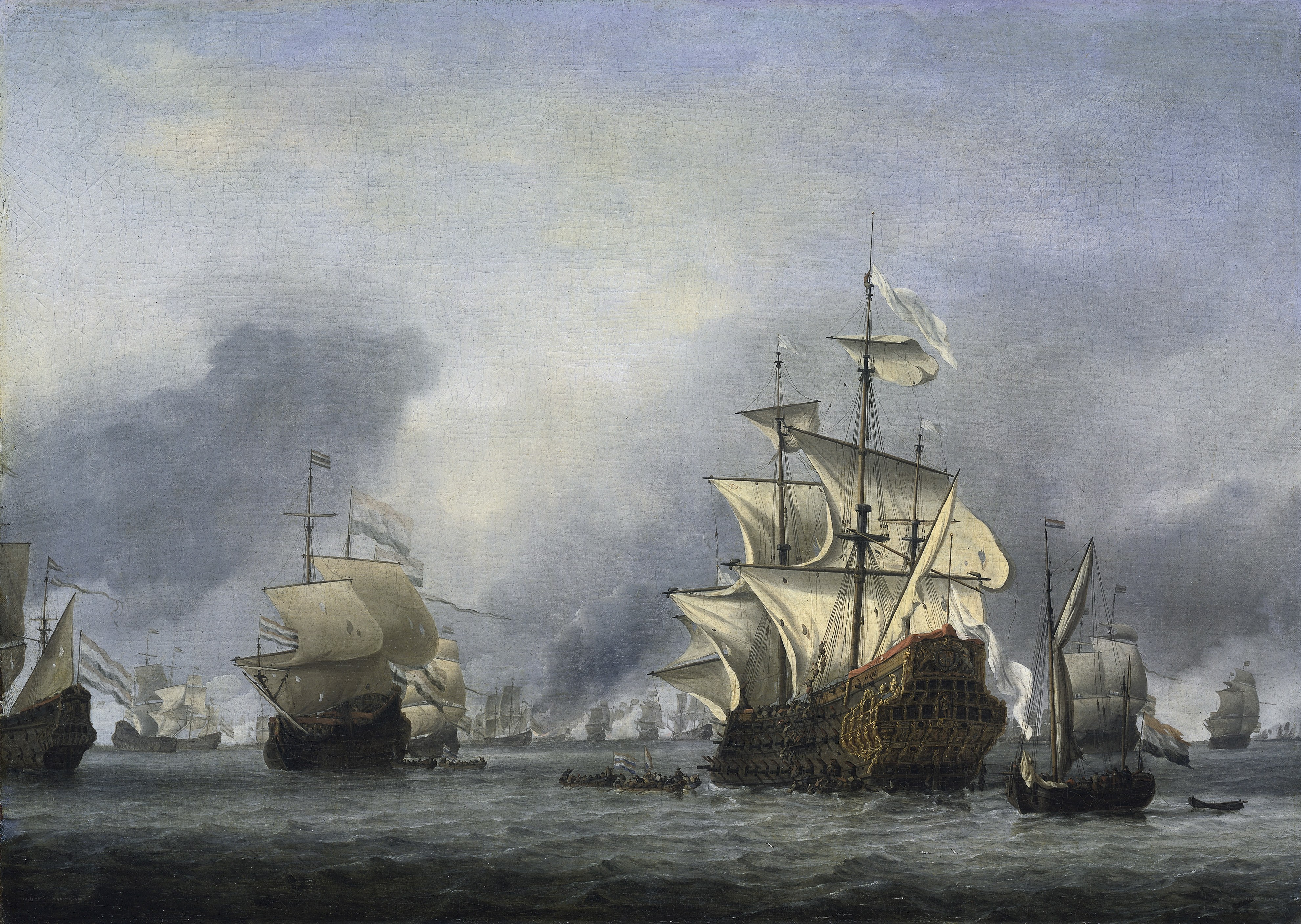 Naval battle scene