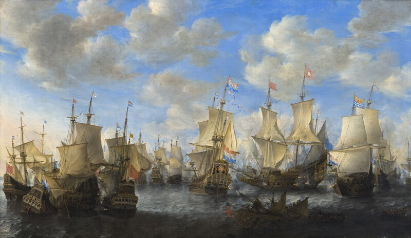 Naval battle scene