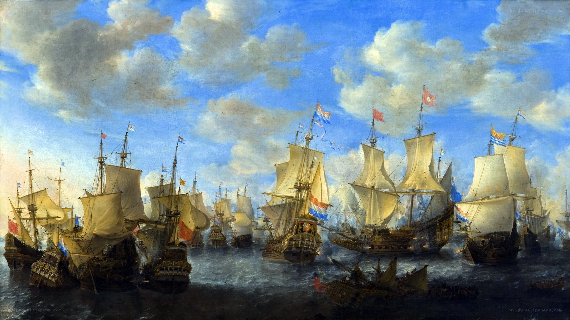 Naval battle scene