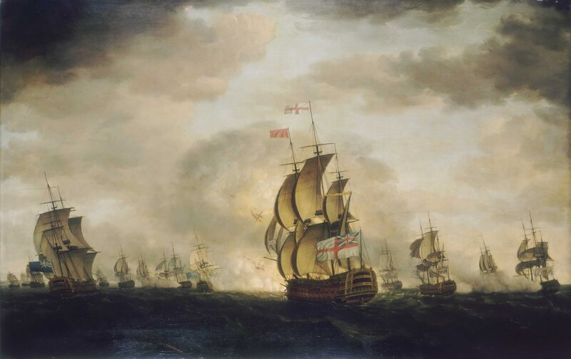 Naval battle scene