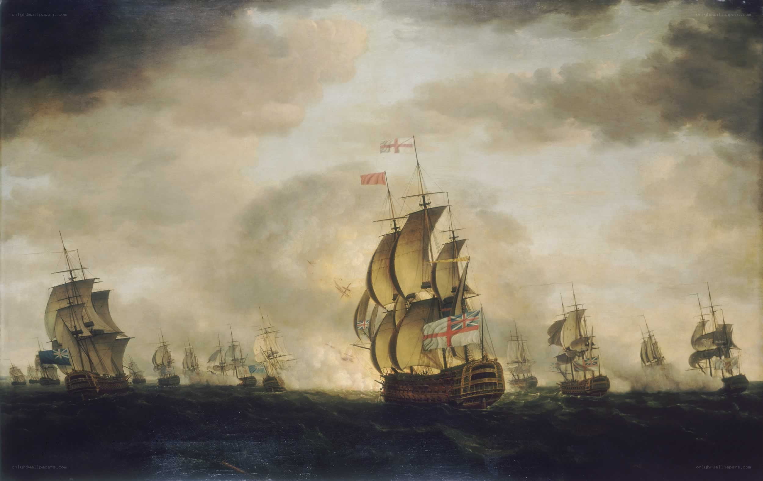 Naval battle scene