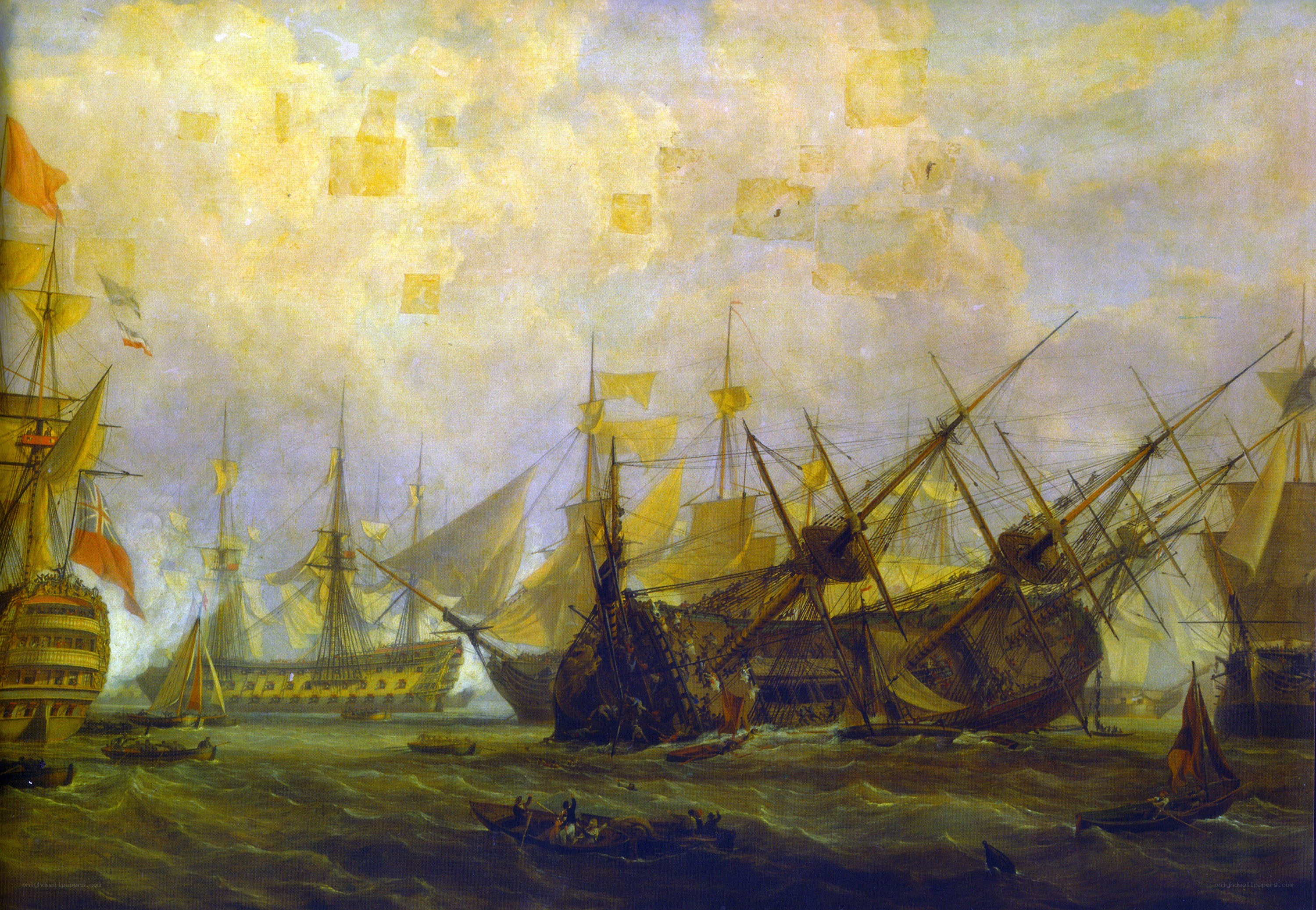 Naval battle scene