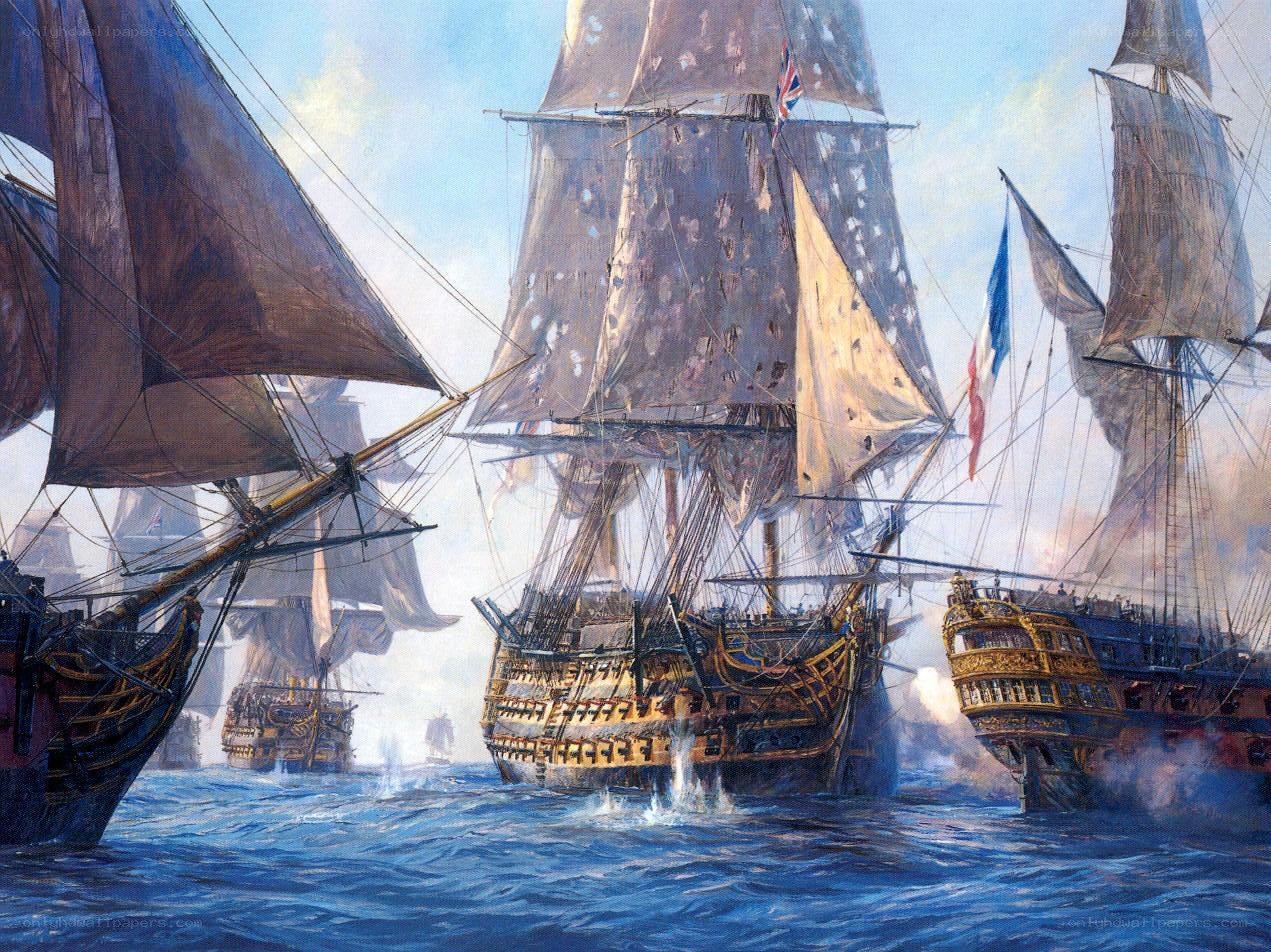 Naval battle scene