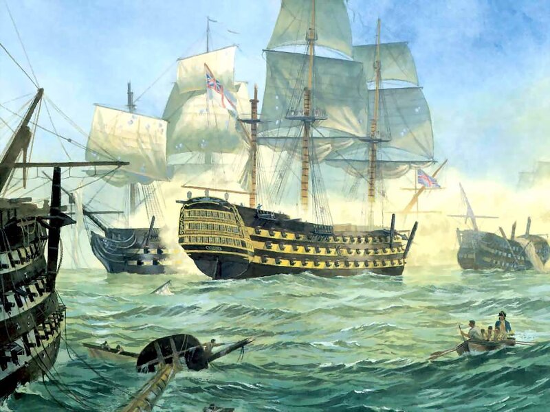 Naval Battle Scene — Blue, Dramatic, Afternoon