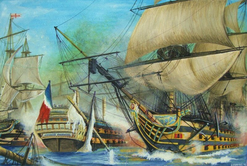 Naval Battle Scene — Blue