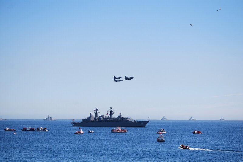 Naval fleet and aircraft display