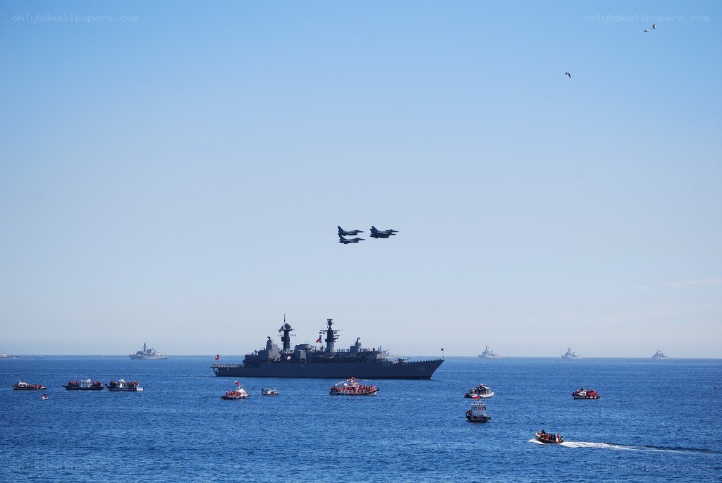 Naval fleet and aircraft display