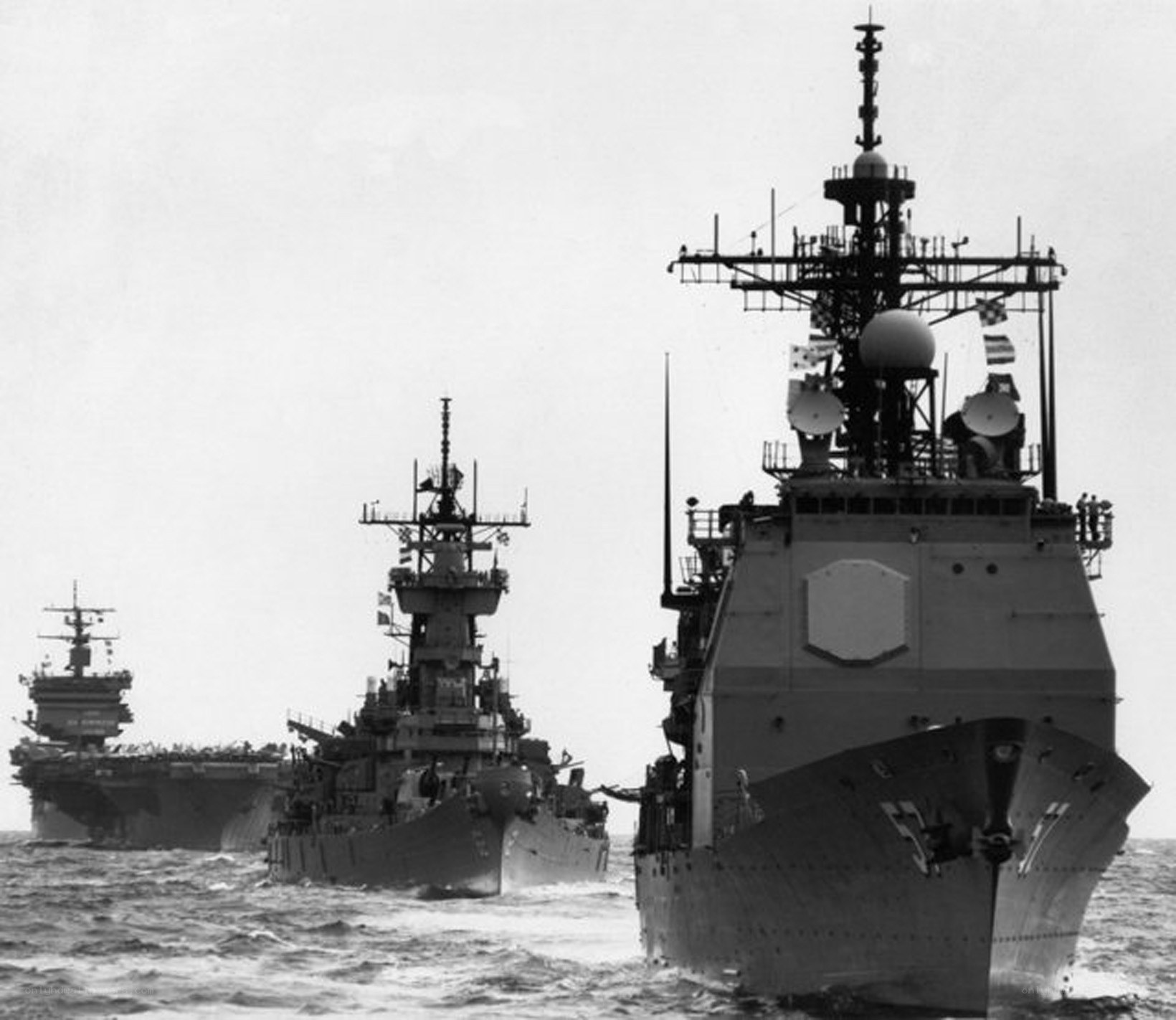Naval fleet at sea