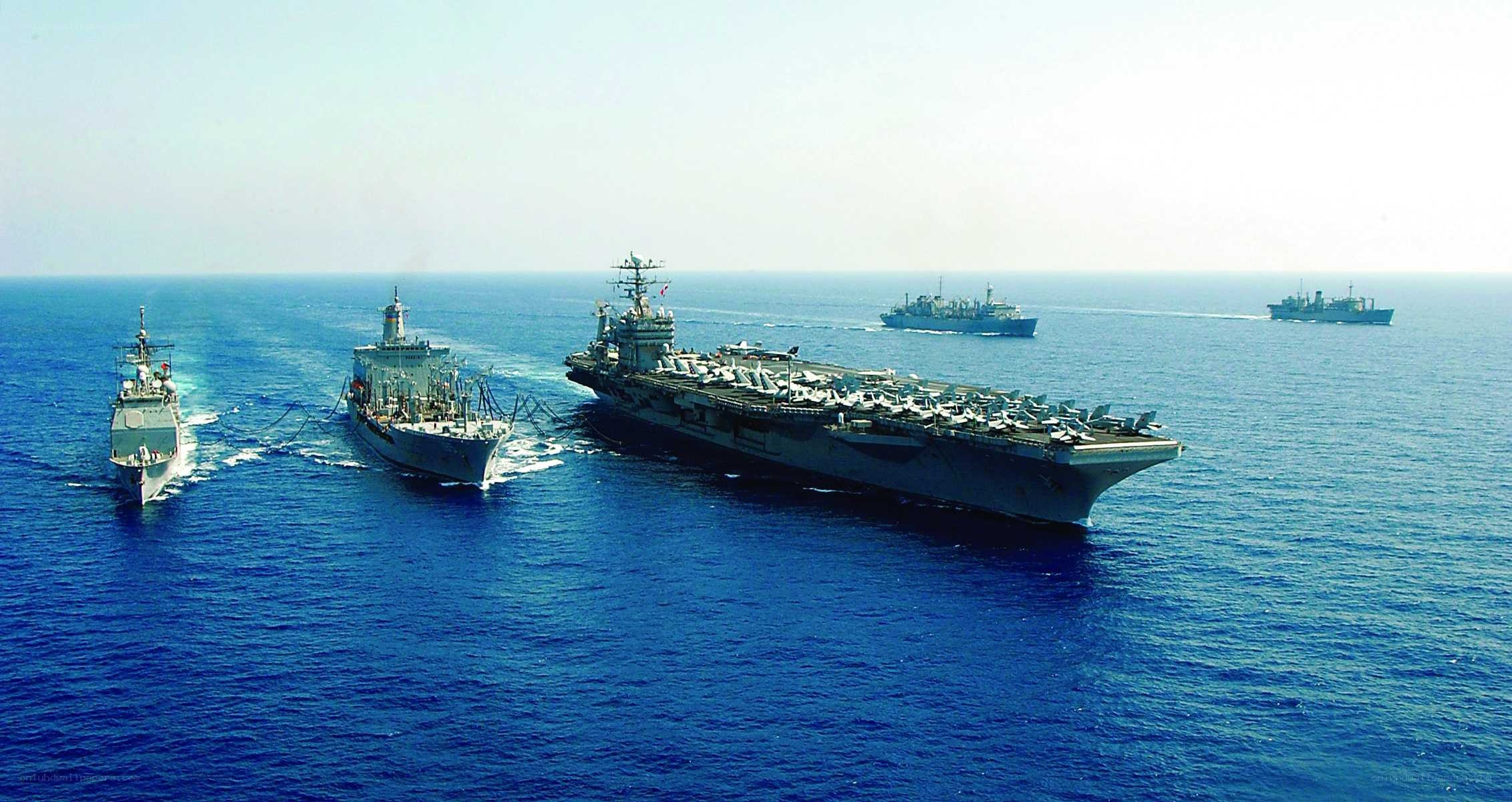Naval fleet at sea